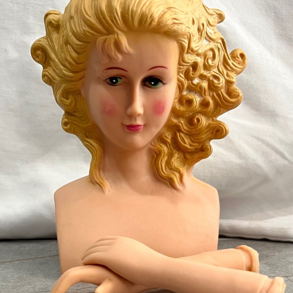 Vintage Plastic Girl Head Bust Plastic- PERFECT CONDITION